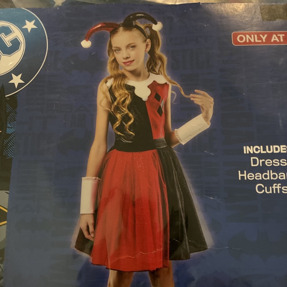 HARLEY QUINN Dress Rubies Halloween Costume girls Size Small 5-7 DC Comics nwt - Picture 4 of 9